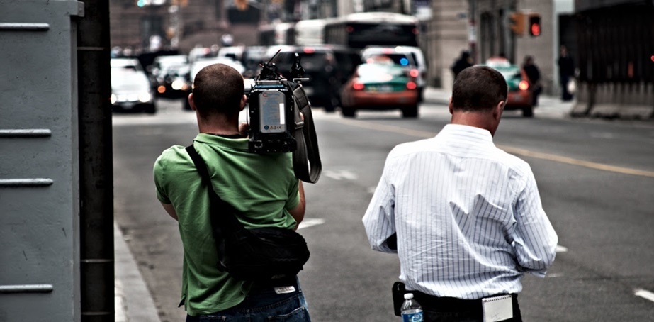 Jornalistas em serviço. Foto: EBC